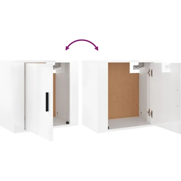 vidaXL Sängar>Väggmonterade sängbord 2 st högglans 50x30x47 cm