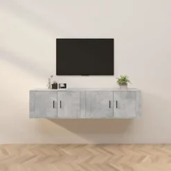 vidaXL Tv-Bänkar>Väggmonterade tv-skåp 2 st betong 80x34,5x40 cm