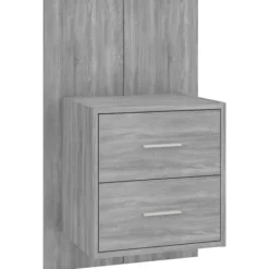 vidaXL Byråer>Väggmonterat sängbord grå sonoma Grå