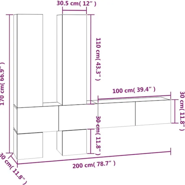 vidaXL Tv-Bänkar>Väggmonterat tv-skåp konstruerat trä