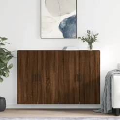 vidaXL Skåp>Väggskåp 2 st ek 69,5x34x90 cm