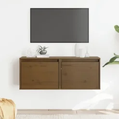 vidaXL Tv-Bänkar>Väggskåp 2 st honungs 45x30x35 cm massiv furu