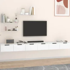 vidaXL Tv-Bänkar>Väggskåp 2 st 102x30x20 cm konstruerat trä