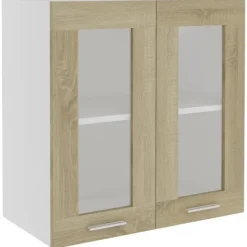 vidaXL Skåp>Väggskåp med glasdörrar “Lyon” sonoma-ek 60x31x60 cm