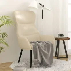 vidaXL Fåtöljer>Vilstol gräddvit tyg