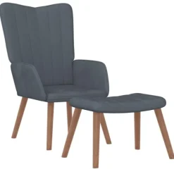 vidaXL Fåtöljer>Vilstol med fotpall mörk sammet