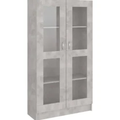 vidaXL Skåp>Vitrinskåp betong 82,5x30,5x150 cm konstruerat trä