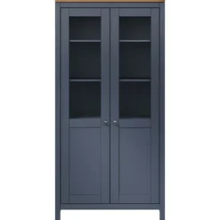 vidaXL Skåp>Vitrinskåp Hill vit 85x37x170,5 cm massiv furu