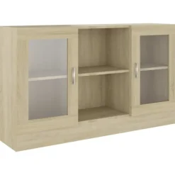 vidaXL Skåp>Vitrinskåp sonoma-ek 120x30,5x70 cm konstruerat trä