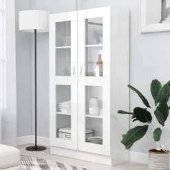 vidaXL Skåp>rinskåp högglans 82,5x30,5x150 cm konstruerat trä