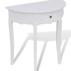 vidaXL Småbord>t halvmåneformat konsolbord med låda