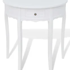 vidaXL Småbord>t halvmåneformat konsolbord med låda