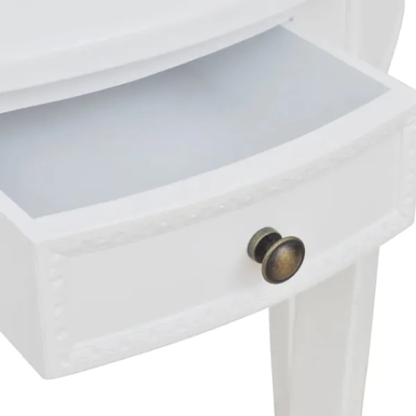 vidaXL Småbord>t halvmåneformat konsolbord med låda