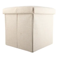 Sittpuffar>Vikbar Förvaringspall i Tyg Hopfällbar Fotpall Multifunktionell Förvaringslåda för Vardagsrum Sovsal Khaki S