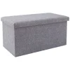 Sittpuffar>Vikbar Tygförvaringsottoman Hopfällbar Fotpall Multifunktionell Förvaringslåda Vardagsrum Sovrum Grå