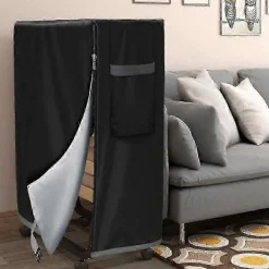 Sängar>Vikbart sängskydd, dammskydd, överdrag för utomhusloungestol, svart, längd 99 cm, bredd 38 cm, höjd 114 cm