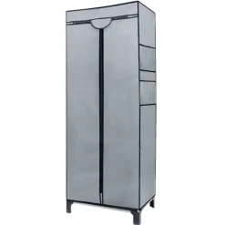 Skåp>Vikbart tygskåp garderob med klädstång 68 x 45 x 175 cm