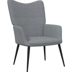 vidaXL Fåtöljer>Vilstol med fotpall ljusgrå tyg