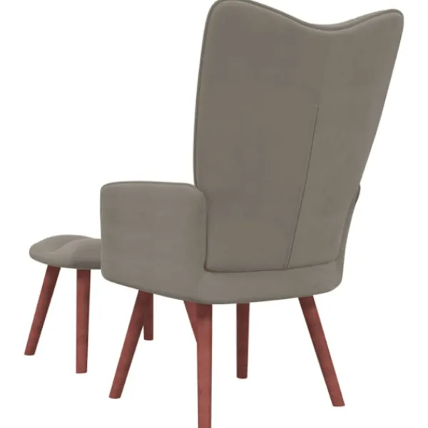 vidaXL Fåtöljer>Vilstol med fotpall ljusgrå sammet