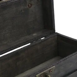 Xuigort Kistor & Koffertar>Vintage förvaringslåda Antik stil Smycken Prydnadssaker Organizer Retro Skattkista (6702ADH Grå Fällbart Spänne)