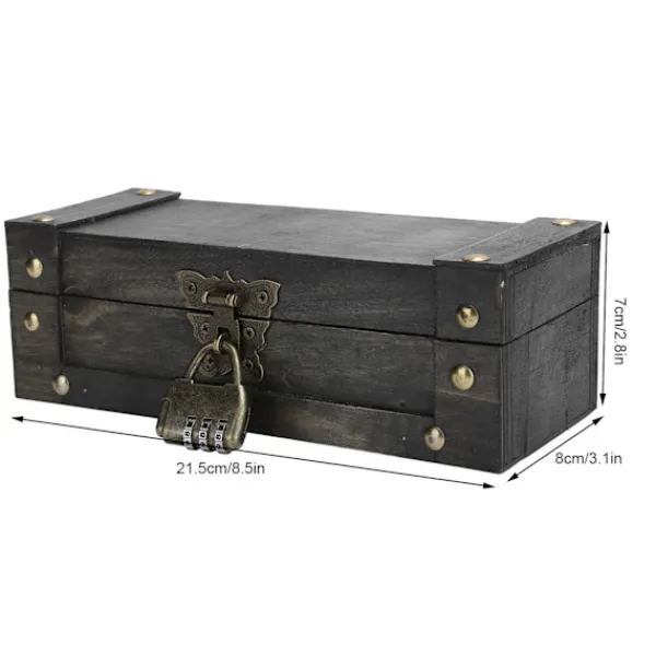 Xuigort Kistor & Koffertar>Vintage förvaringslåda Antik stil Smycken Prydnadssaker Organizer Retro Skattkista (6702ADH Grå Fällbart Spänne)