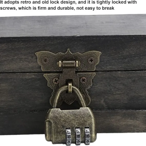 Xuigort Kistor & Koffertar>Vintage förvaringslåda Antik stil Smycken Prydnadssaker Organizer Retro Skattkista (6702ADH Grå Fällbart Spänne)