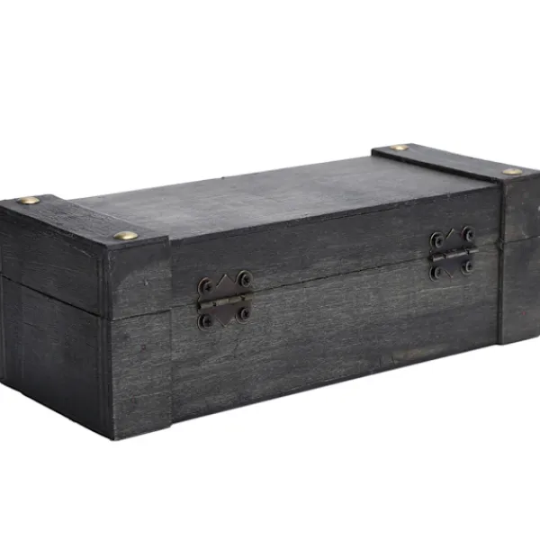 Xuigort Kistor & Koffertar>Vintage förvaringslåda Antik stil Smycken Prydnadssaker Organizer Retro Skattkista (6702ADH Grå Fällbart Spänne)