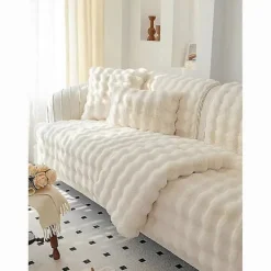 Soffor>Vinter Tjockare Soffkudde Lång Plysch Mjuk Handduk 2 3 Sits Anti-Slip Pall L Sofföverdrag Tyg Soffa Heminredning kaffe 70x70cm 1cps