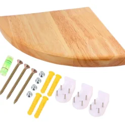 NeunWolken Hyllor>Vit ek hörnskyddshylla Vägghörnshylla för sovrum Sovrum Hemmonterad