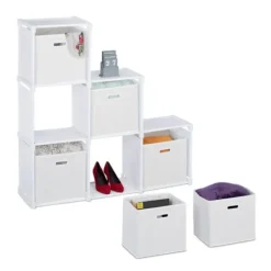 B2X Hyllor>Vit flervåningshylla med 6 fack