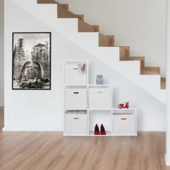 B2X Hyllor>Vit flervåningshylla med 6 fack