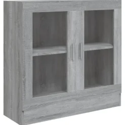 vidaXL Skåp>Vitrinskåp grå sonoma 82,5x30,5x80 cm konstruerat trä
