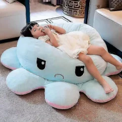 Sittpuffar>Vändbar bläckfisk gosedjur, stor plysch bläckfisk kudde