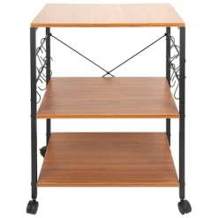 Hyllor>3-vånings köksvagn Bar Serveringsvagn Rullande Universalvagn med Hjul för Hemtillbehör