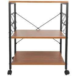 Hyllor>3-vånings köksvagn Bar Serveringsvagn Rullande Universalvagn med Hjul för Hemtillbehör