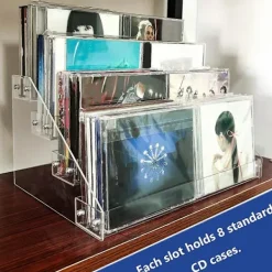 Hyllor>4-vånings Klar Akryl CD-hållare Kaskad CD-förvaringsställ, DVD/CD-displayställ & Vinylskivsförvaring