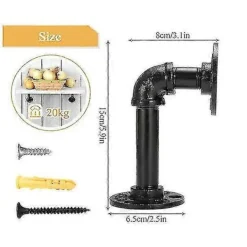 Hyllor>4x Rörhyllkonsoler Industriell Järn Rustik Vägg Flytande Hyllor Förvaringsenhet_Kvalitetsgåvor_tfrf