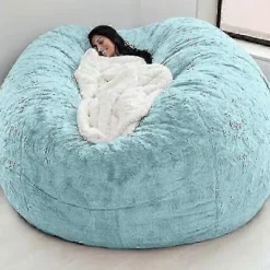 NICEGOU Sittsäckar>(180x90cm-röd) Lazy Soffa Sittsäck Konstgjord Päls Sittsäck (endast sittsäckar)