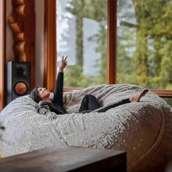 NICEGOU Sittsäckar>(180x90cm-Vit) Lazy Soffa Sittsäck Konstgjord Päls Sittsäck (endast sittsäckar)