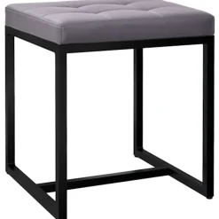 BellaFurn Pallar>Zitpoef - Stool - Hög belastningskapacitet, industriell design | Färg: Grå | Material: Artificiellt läder