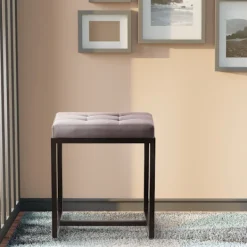 BellaFurn Pallar>Zitpoef - Stool - Hög belastningskapacitet, industriell design | Färg: Grå | Material: Artificiellt läder