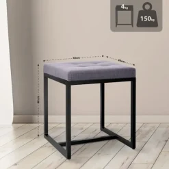 BellaFurn Pallar>Zitpoef - Stool - Hög belastningskapacitet, industriell design | Färg: mörkgrått material: damm